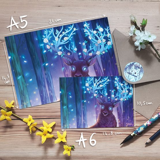 Carte • Cerf aux Bois Fleuris – Image 2