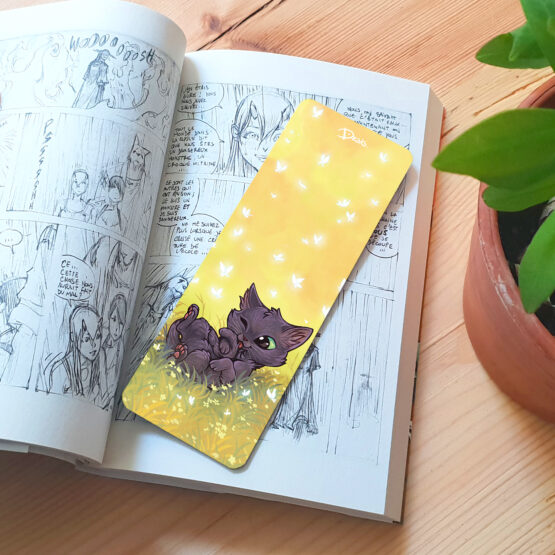 Marque-Page Poche • Chat Noir Papillons
