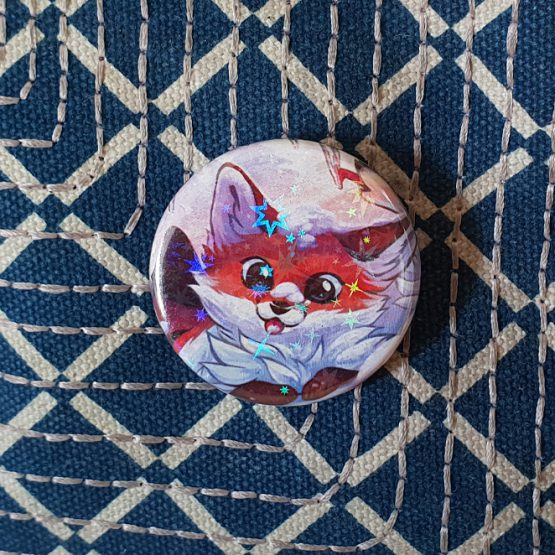 Badge/Magnet brillant • Renardeau de Noël – Image 7