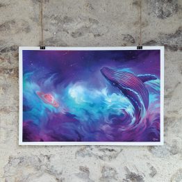 Poster accroché Baleine Celeste