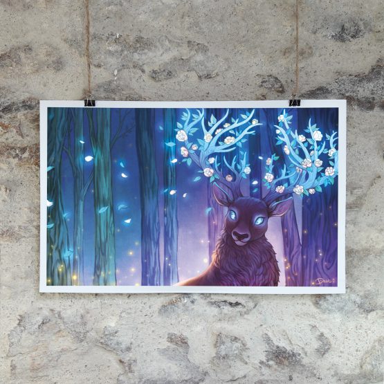 Poster • Cerf aux Bois Fleuris