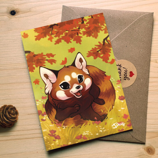 Carte • Panda Roux Automne