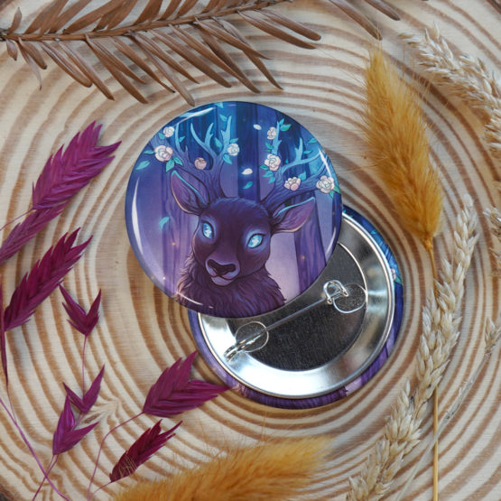Badge/Magnet • Cerf Aux Bois Fleuris – Image 2