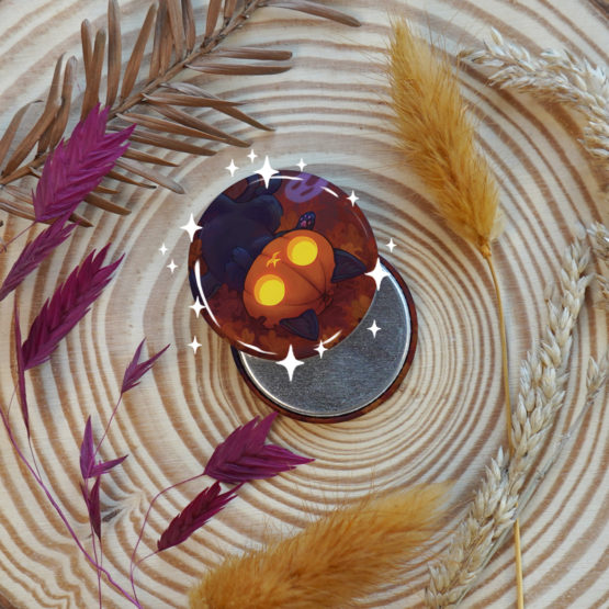 Badge/Magnet brillant • Chat Citrouille – Image 3