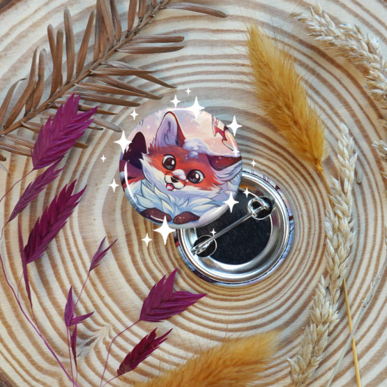 Badge/Magnet brillant • Renardeau de Noël – Image 5