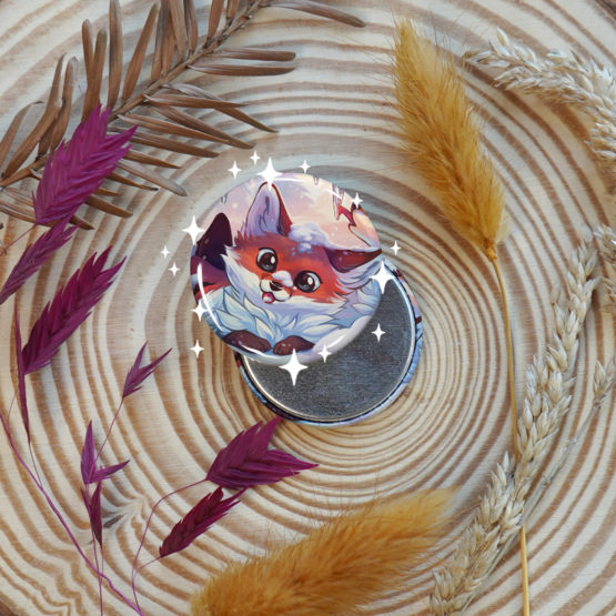 Badge/Magnet brillant • Renardeau de Noël – Image 4