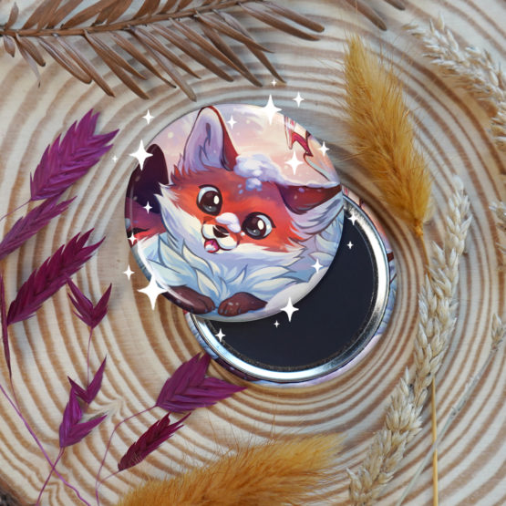 Badge/Magnet brillant • Renardeau de Noël – Image 2