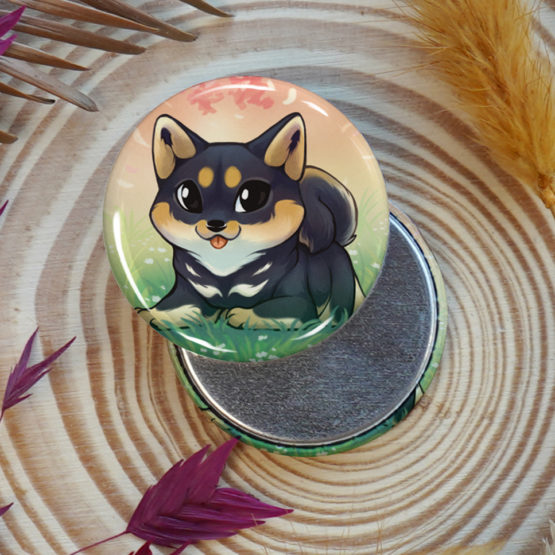 Badge/Magnet • Shiba Noir