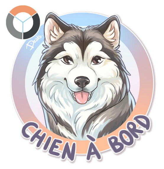 Sticker Auto • Malamute • 3 variations de couleurs
