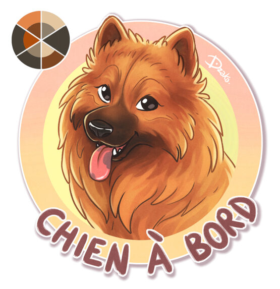 Sticker Auto • Eurasier • 6 variations de couleurs