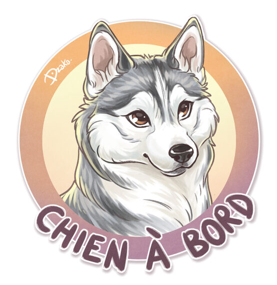Sticker Auto • Husky • 3 variations de couleurs – Image 2