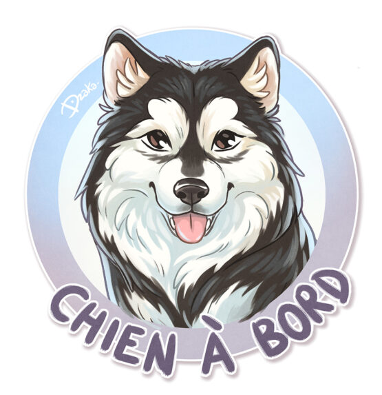 Sticker Auto • Malamute • 3 variations de couleurs – Image 2