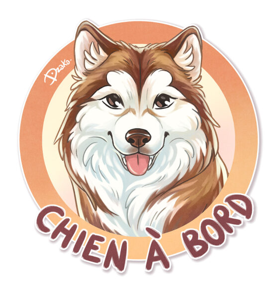 Sticker Auto • Malamute • 3 variations de couleurs – Image 3