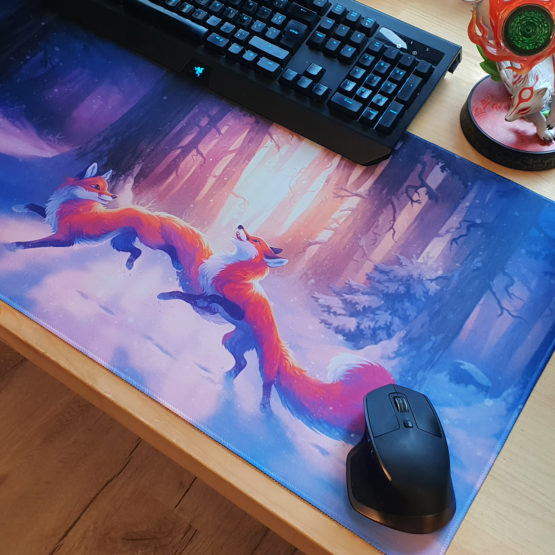 Tapis de souris XXL • Renards Premières Neiges