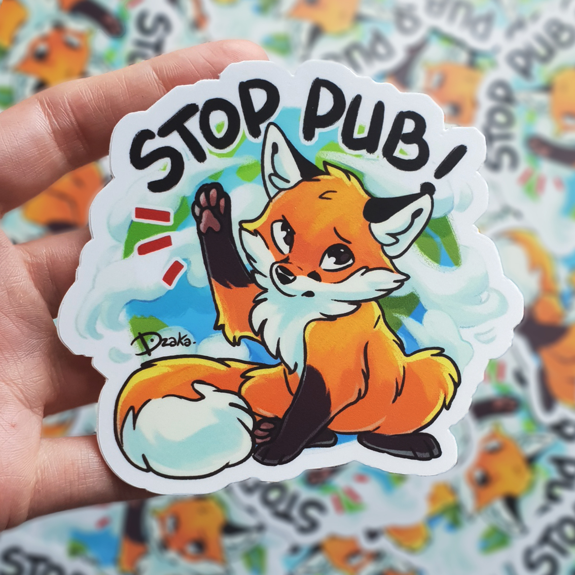 Stickers Stop Pub • Renard Ecolo – Dzaka