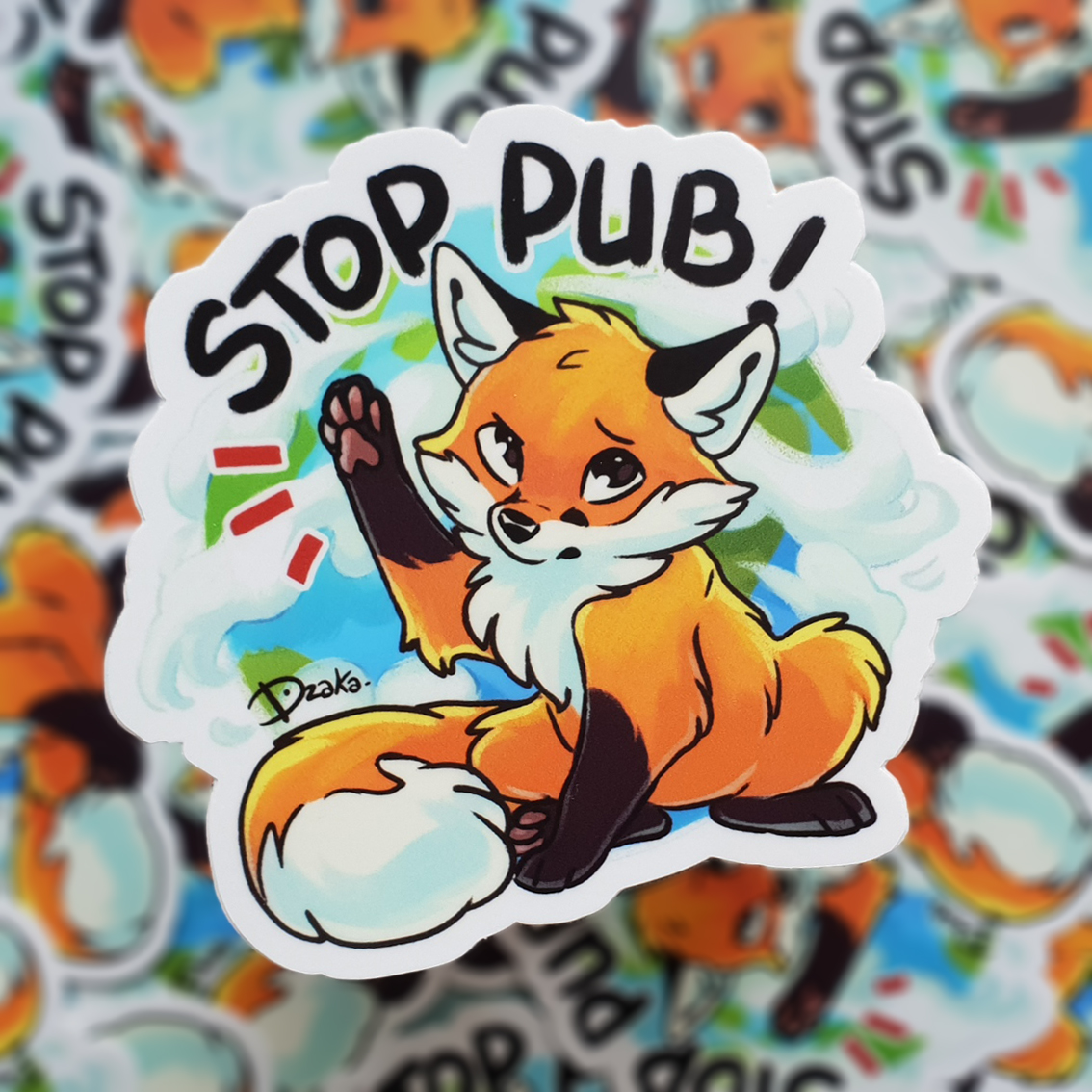 Stickers Stop Pub • Renard Ecolo – Dzaka