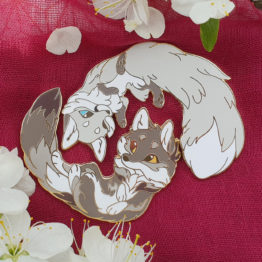 Yin yang loup renard crème et gris2