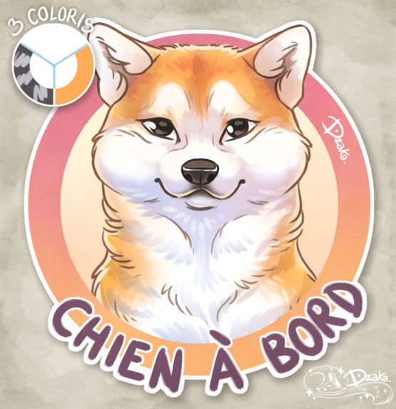 Sticker Auto • Akita • 3 Coloris