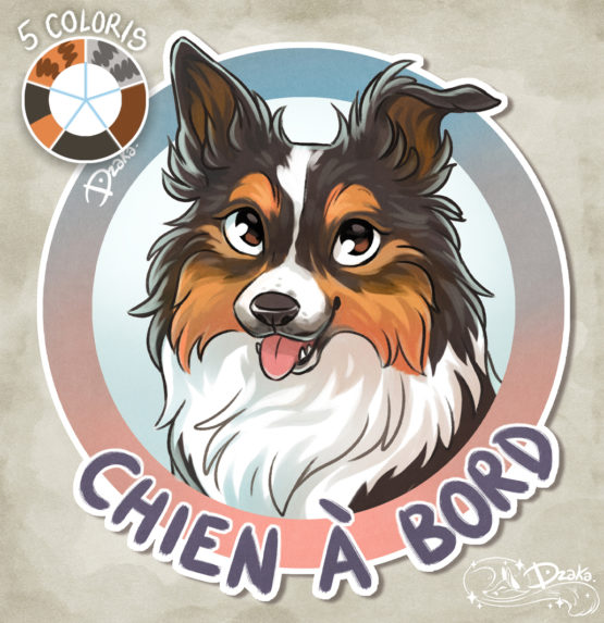 Sticker Auto • Border Collie • 5 Coloris