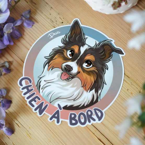 Sticker Auto • Border Collie • 5 Coloris – Image 3