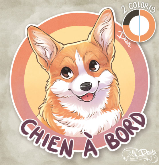 Sticker Auto • Corgi • 2 Coloris