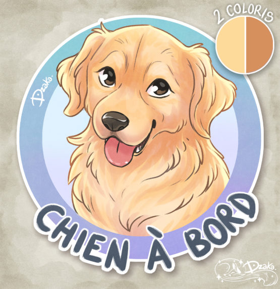 Sticker Auto • Golden Retriever • 2 Coloris