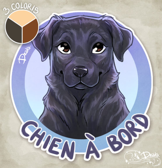 Sticker Auto • Labrador • 3 Coloris