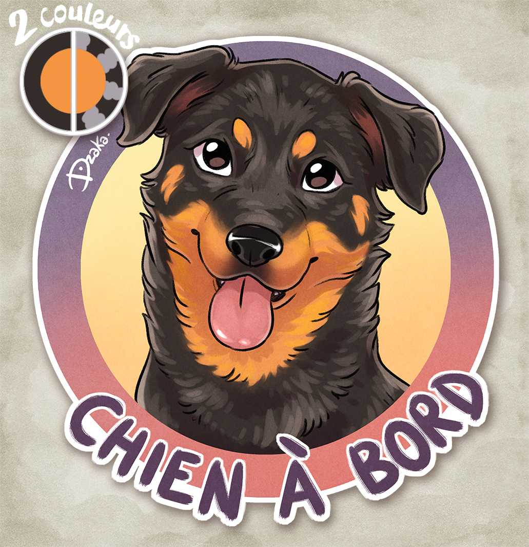 Beauceron au volant sticker autocollant 15 cm, adhésif