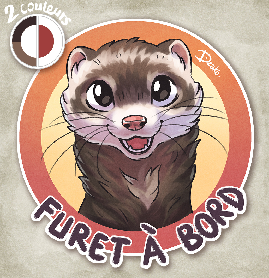 Sticker Auto • Furet • 2 Coloris – Dzaka