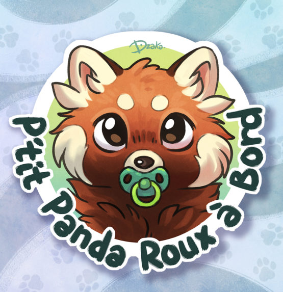 Sticker Auto • P'tit Panda Roux à Bord