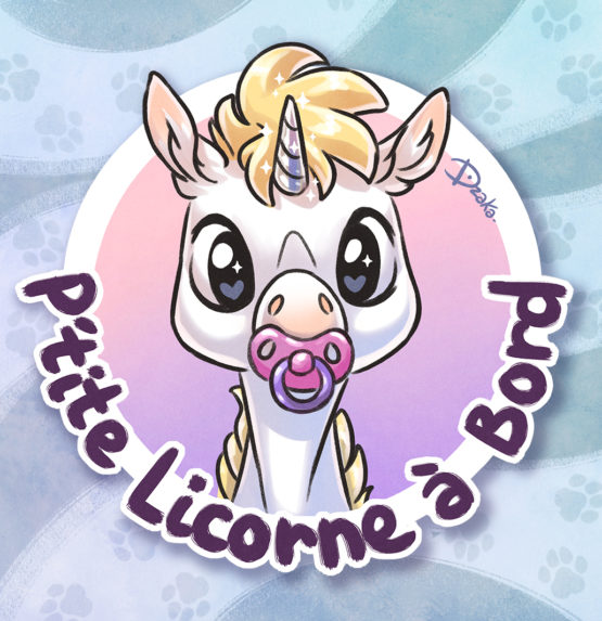 Sticker Auto • P'tite Licorne à Bord