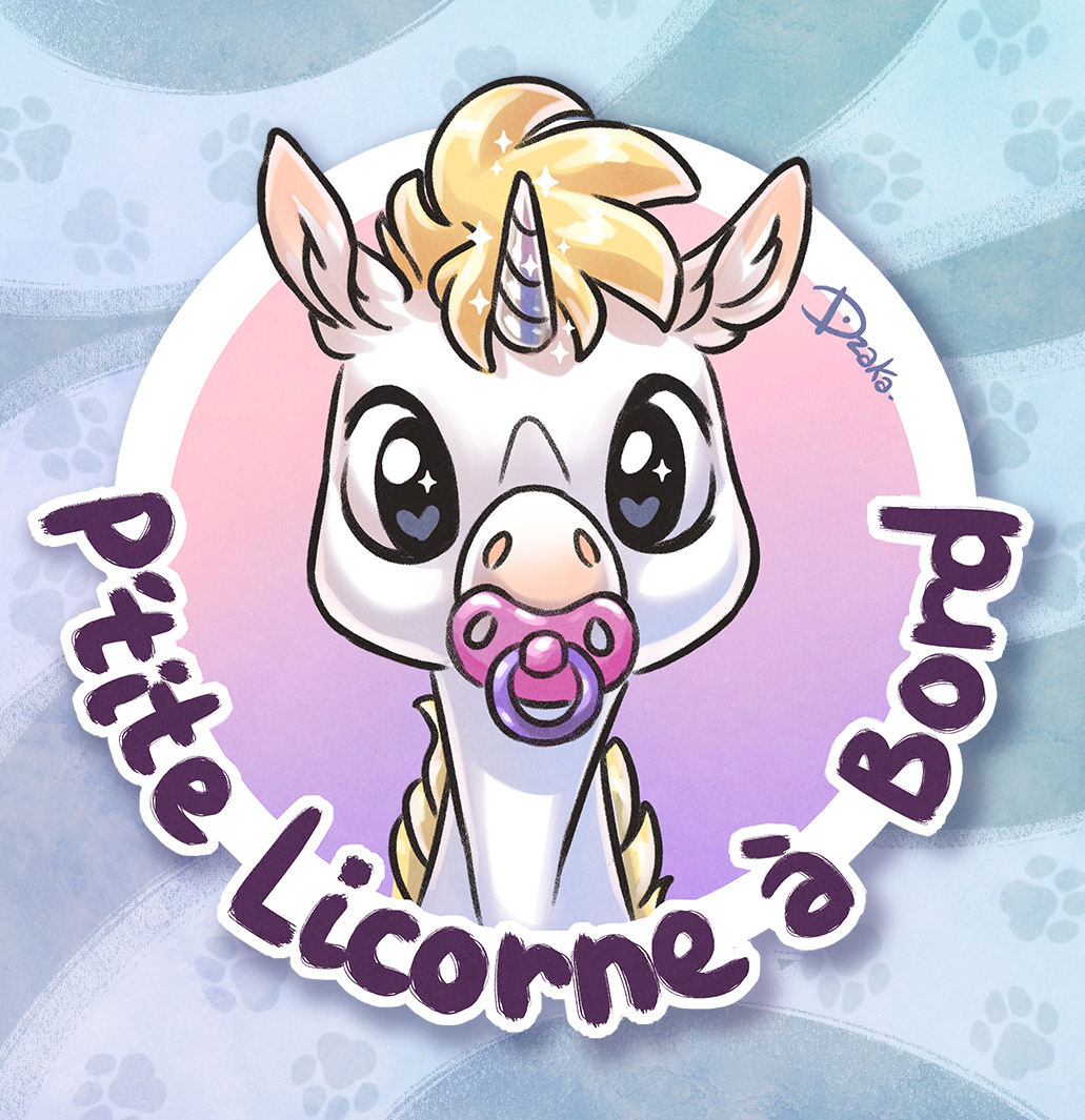 Stickers voiture - Petite licorne à bord – KayKi