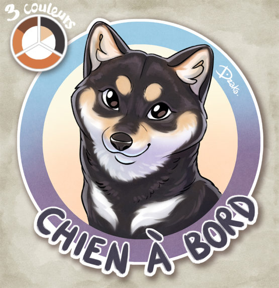 Sticker Auto • Shiba • 3 Coloris