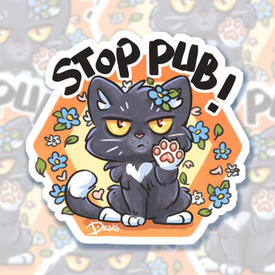 Stickers Stop Pub • Chat Blasé
