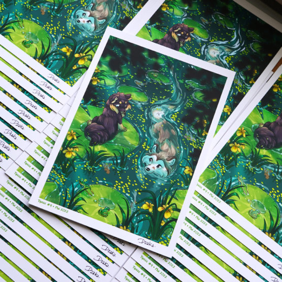 Print A4 Naya & Ori • Grenouilles et Nénuphars – Image 2