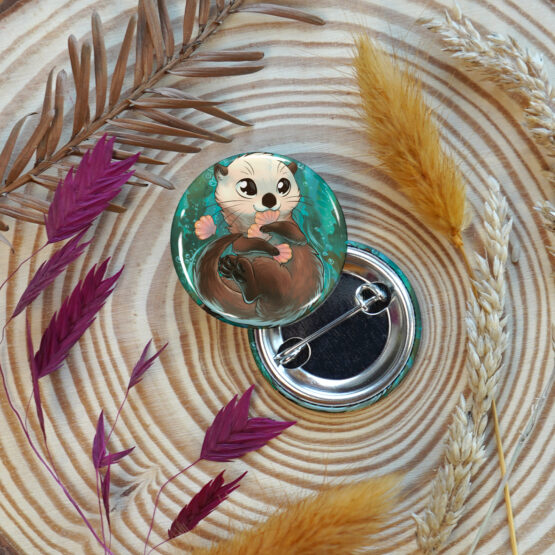 Badge/Magnet • Loutre Gourmande – Image 2
