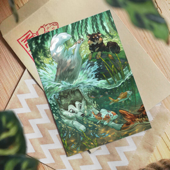 Carte A6 Naya & Ori • Comme Un Poisson Dans l'Eau
