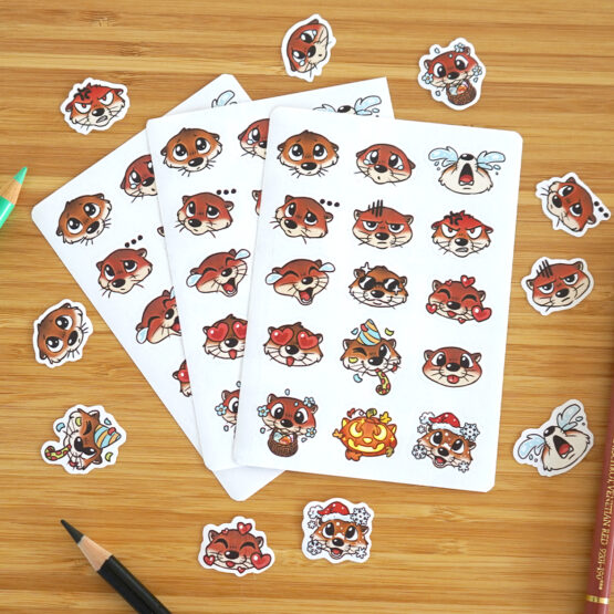 Planche Stickers • Emotes Loutres