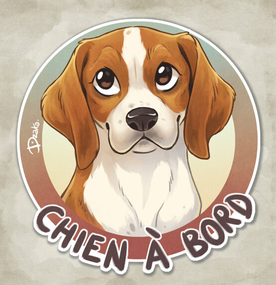 Sticker Auto • Beagle • 2 Coloris