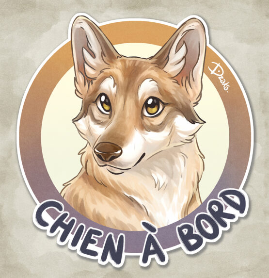 Sticker Auto • Chien Loup Saarloos • 2 Coloris – Image 2