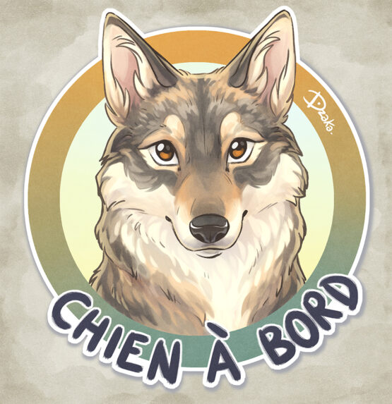 Sticker Auto • Chien Loup Tchécoslovaque