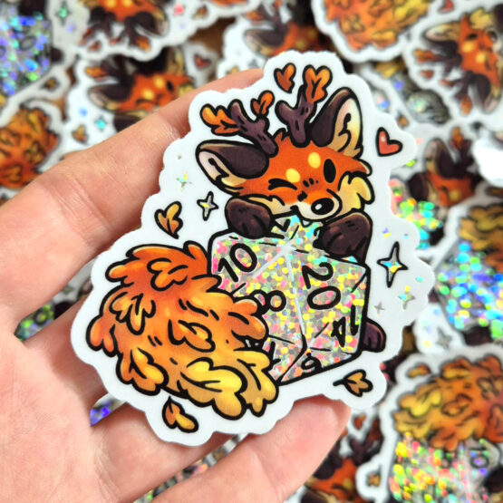Stickers Shiny • Cerf Renard Dé de 20