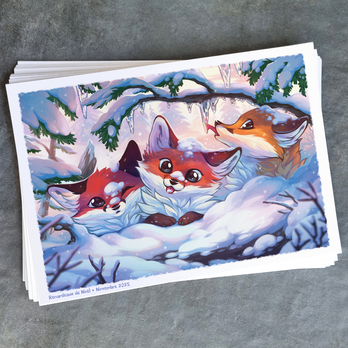 mokup renardeaux de noel a4